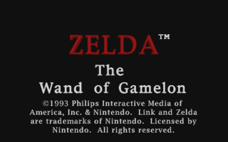 Zelda The Wand of Gamelon title screen for CD-i